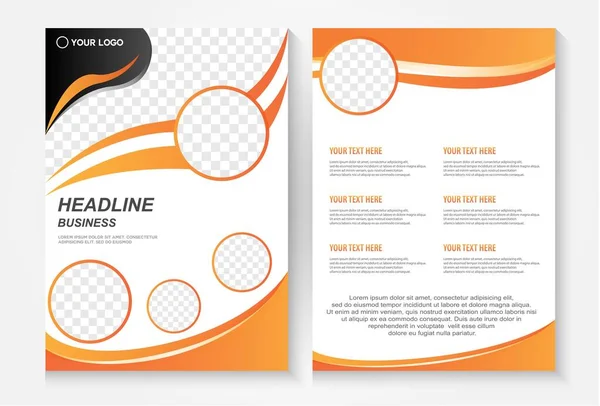 采购产品模板矢量设计为小册子 布局现代与橙色尺寸的A4 容易使用 — 图库矢量图片