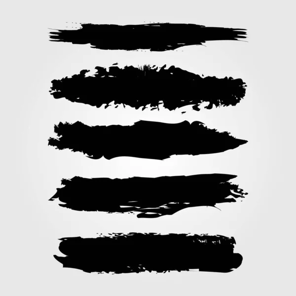 Kolekcja Grunge Wektorowe Czarne Pociągnięcia Pędzla Miejsce Tekst — Wektor stockowy