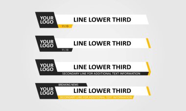 Lower Third TV Haber Çubukları Set Vektörü. Üçüncü Haberler paketi. TV Haber Çubukları Ayarlama Vektörü.