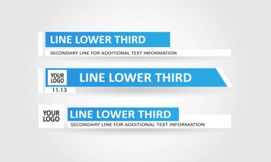 Lower Third TV Haber Çubukları Set Vektörü. Üçüncü Haberler paketi. TV Haber Çubukları Ayarlama Vektörü.