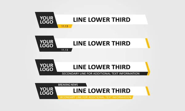Вектор Набора Новостей Третьего Канала Новости Нижние Третьи Телевизионные Новости — стоковый вектор
