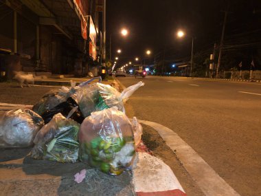 Geceleri sokaklarda başıboş ve sorumsuzca bırakılan çöp torbaları.