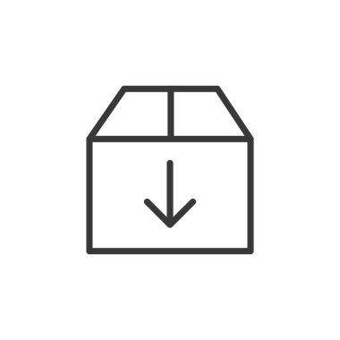 Paket paket simgesi. Lojistik sembol modern, basit, vektör, web sitesi tasarımı için simge, mobil uygulama, ui. Vektör İllüstrasyonu