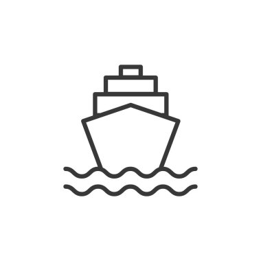 Gemi simgesi. Lojistik tekne sembolü modern, basit, vektör, web sitesi tasarımı için simge, mobil uygulama, ui. Vektör İllüstrasyonu