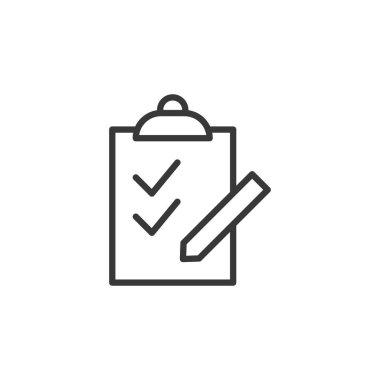 Kontrol listesi simgesi. Lojistik sembol modern, basit, vektör, web sitesi tasarımı için simge, mobil uygulama, ui. Vektör İllüstrasyonu