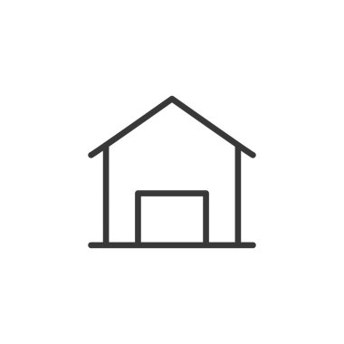 Depo ikonu. Lojistik sembol modern, basit, vektör, web sitesi tasarımı için simge, mobil uygulama, ui. Vektör İllüstrasyonu