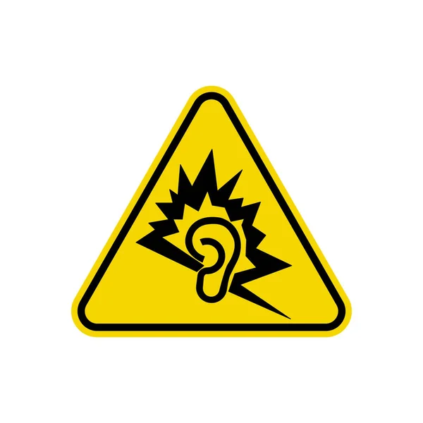Громкий Знак Шума Предупреждение Желтом Треугольнике Simple Flat Vector Icon — стоковый вектор