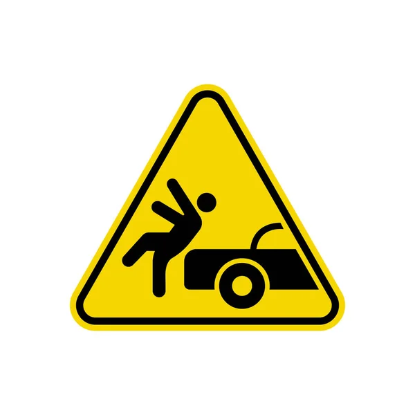 Araba Kazası Işareti Sarı Üçgen Uyarı Sembolü Basit Düz Vektör — Stok Vektör