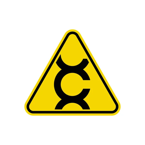 Karcinogen Žlutý Trojúhelník Varovný Symbol Jednoduchý Plochý Vektor Ikona Můžete — Stockový vektor