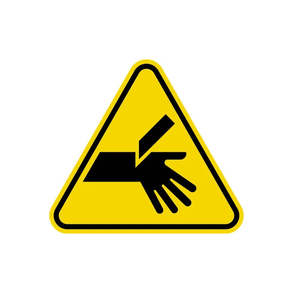 El Uyarı Sarı Üçgen İşareti Kesiliyor. Uyarı Sembolü Basit, Düz Vektör, Simge Web sitenizi, Mobil Uygulamanızı ya da Endüstriyel Tasarımı Kullanabilirsiniz