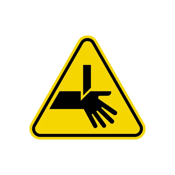 Cutting Fingers Hand Warning Triangle Sign Isolated White Background Caution — Stock Vector