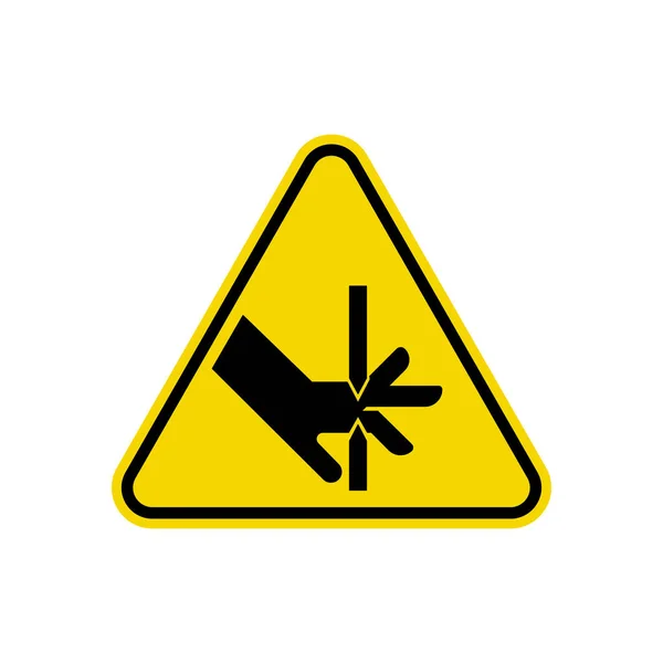 Cutting Fingers Oder Hand Warndreieck Zeichen Isoliert Auf Weißem Hintergrund — Stockvektor