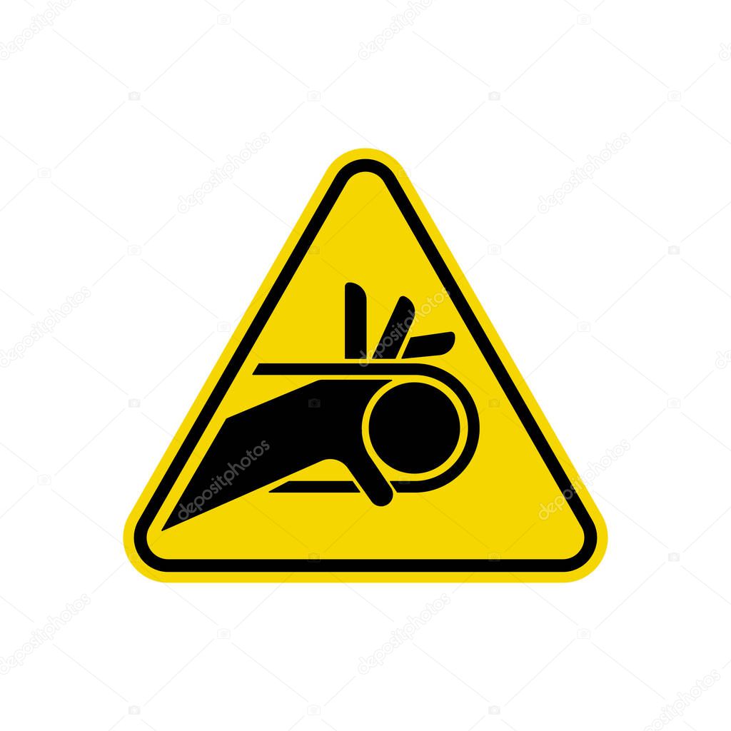 Hand Entanglement Pinch Point Sign. Triangle Warning Symbol Simple, Flat Vector, Icon You Can Use Your Website Design, Mobile App Or Industrial Design