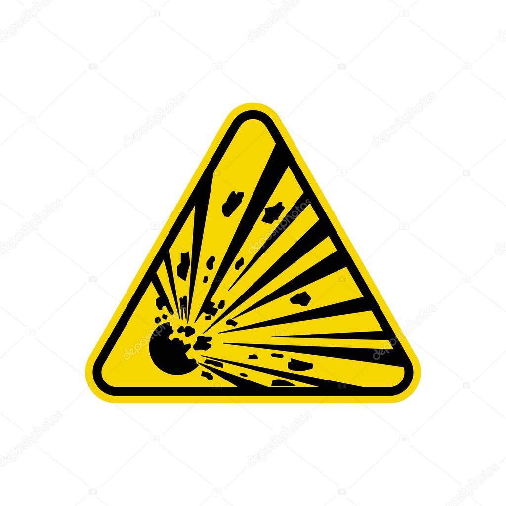Explosive Hazard Sign. ISO Triangle Warning Symbol Simple, Flat Vector, Icon You Can Use Your Website Design, Mobile App Or Industrial Design. Vector Illustration