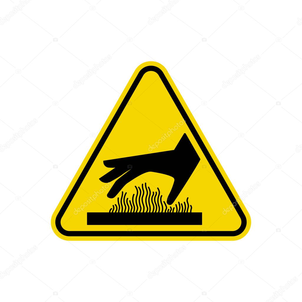 Burn Hazard Sign. ISO Triangle Warning Symbol Simple, Flat Vector, Icon You Can Use Your Website Design, Mobile App Or Industrial Design