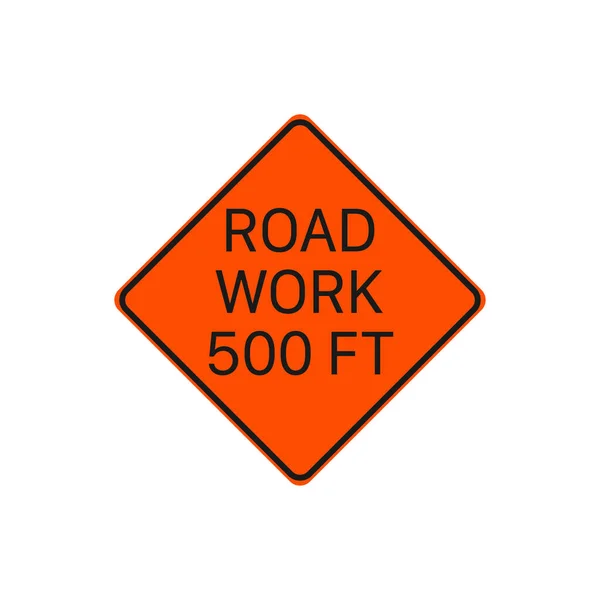 Road Work 500 Sign Silniční Značka Symbol Moderní Jednoduché Vektor — Stockový vektor
