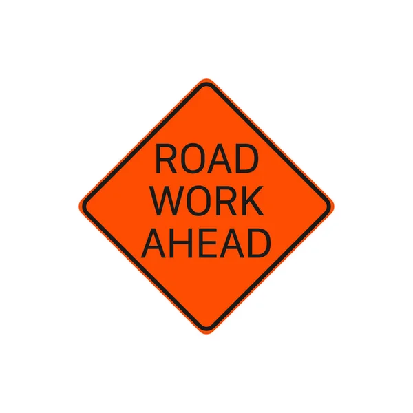 Road Work Ahead Sign Vector Road Sign Symbol Modern Enkel — Stock vektor