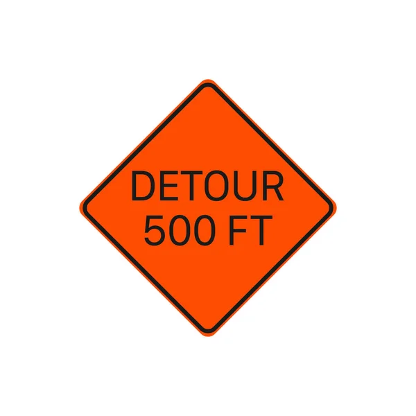 Omväg 500 Fot Teckenvektor Road Sign Symbol Modern Enkel Vektor — Stock vektor