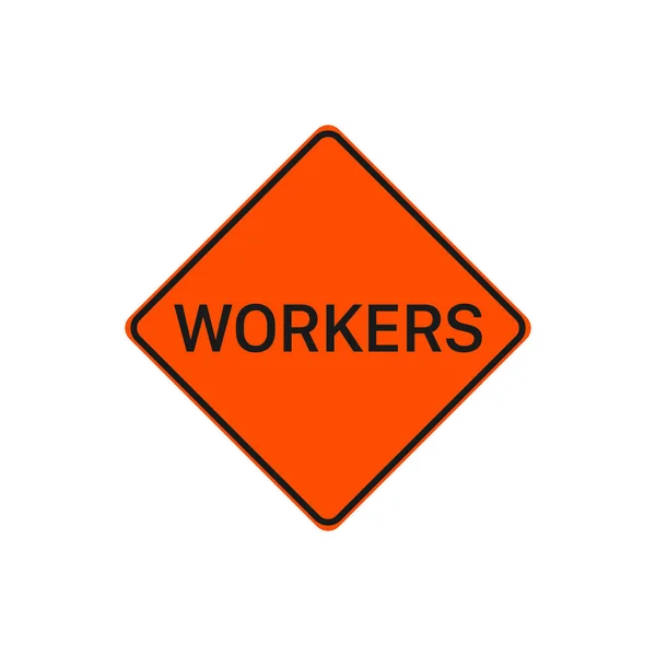 Workers Orange Sign Vector Road Sign Symbol Modern Simple Vector — Stock Vector