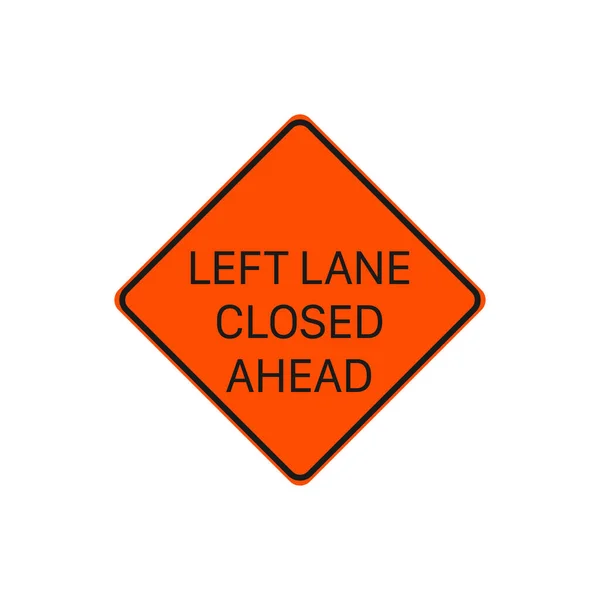 Vänster Lane Ahead Sign Vector Road Sign Symbol Modern Enkel — Stock vektor