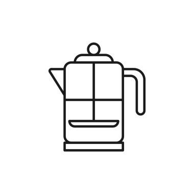 Fransız tencere ikonu. Kahve kabı sembolü modern, basit, vektör, web sitesi tasarımı için simge, mobil uygulama, ui. Vektör İllüstrasyonu