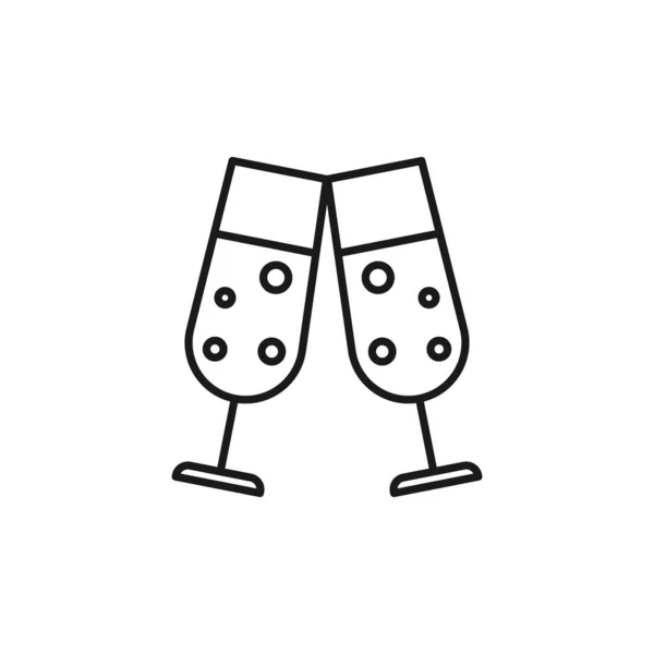 Ikona Sklenic Šampaňského Cheers Symbol Moderní Jednoduchý Vektor Ikona Pro — Stockový vektor