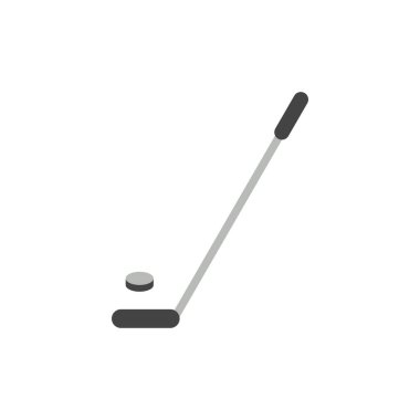 Hokey sopası ve disk ikonu. Hokey sembolü modern, basit, vektör, web sitesi tasarımı için simge, mobil uygulama, ui. Vektör İllüstrasyonu