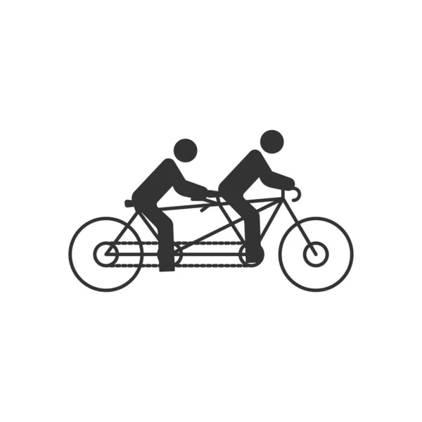Icône Vélo Tandem Symbole Vélo Moderne Simple Vectoriel Icône Pour — Image vectorielle