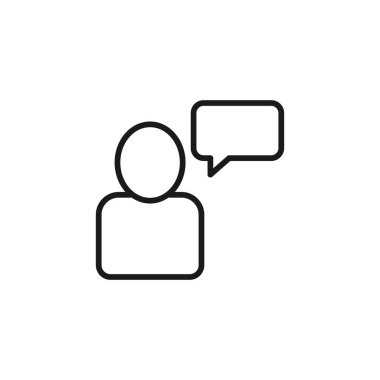 Konuşma balonu ikonu. Sohbet sembolü modern, basit, vektör, web sitesi tasarımı için simge, mobil uygulama, ui. Vektör İllüstrasyonu