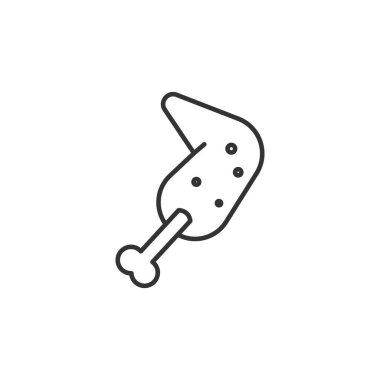 Izgara tavuk ikonu. Atıştırmalık sembolü modern, basit, vektör, web sitesi tasarımı için simge, mobil uygulama, ui. Vektör İllüstrasyonu