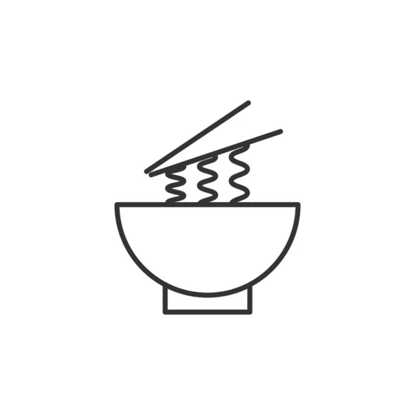 Noodle Bowl Icoon Aziatisch Voedsel Symbool Modern Eenvoudig Vector Pictogram — Stockvector