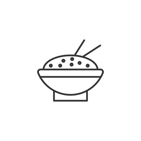 Riz Avec Icône Baguette Symbole Alimentaire Chinois Moderne Simple Vectoriel — Image vectorielle