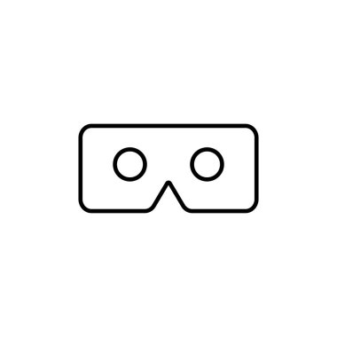 Sanal gerçeklik gözlüğü ikonu. VR teknolojisi. Vektör illüstrasyonu