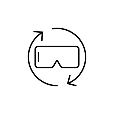 Sanal gerçeklik gözlüğü ikonu. VR teknolojisi. Vektör illüstrasyonu