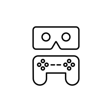 Oyun denetleyici simgesi. Joystick sembolü. VR teknolojisi. Vektör illüstrasyonu