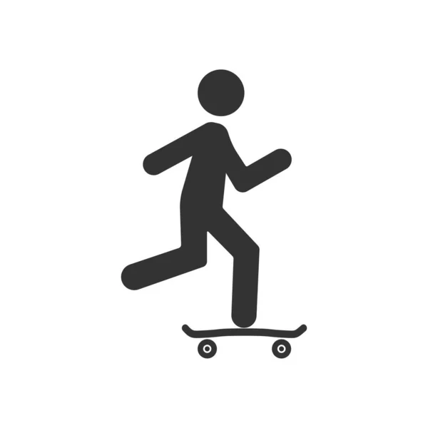 Icône Patineur Symbole Skateboard Moderne Simple Vectoriel Icône Pour Conception — Image vectorielle