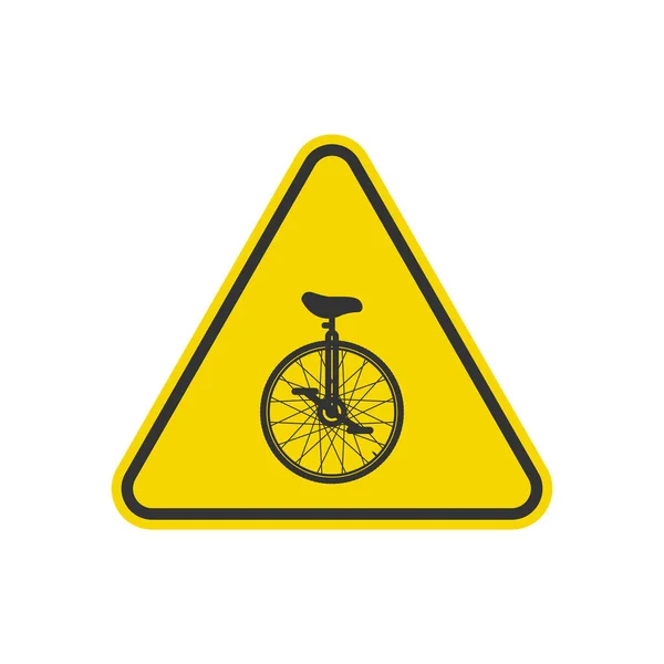 Tek Tekerli Bisiklet Işareti Uyarı Sembolü Modern Basit Vektör Web — Stok Vektör