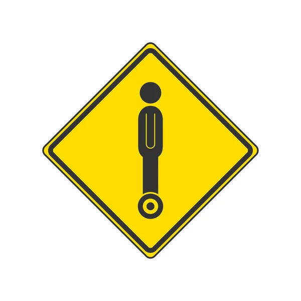 Hoverboard Attention Sign Caution Symbol Modern Simple Vector Icon Website — Stock Vector