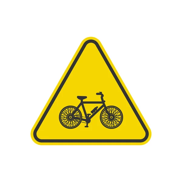 自転車の注意サイン 注意シンボル現代的 シンプルでベクトル ウェブサイトのデザインのためのアイコン モバイルアプリ ベクターイラスト — ストックベクタ