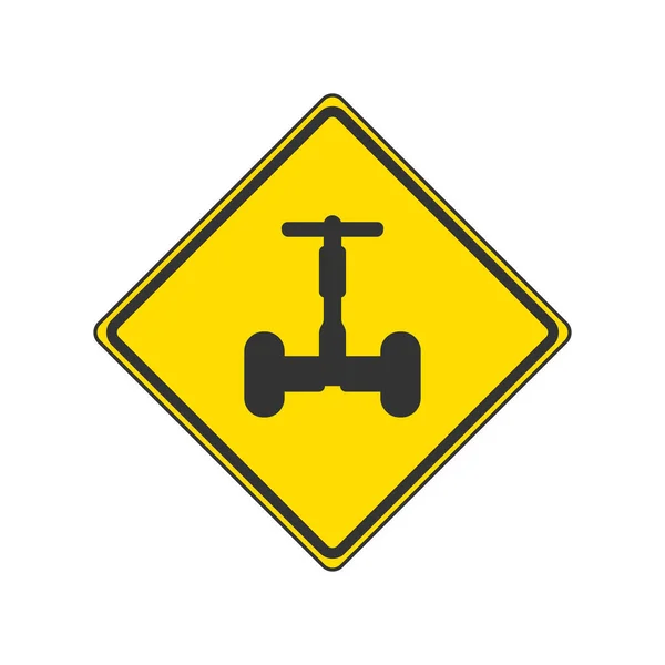 Signo Atención Segway Símbolo Precaución Moderno Simple Vector Icono Para — Vector de stock
