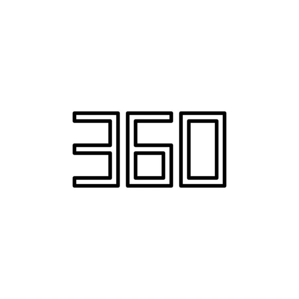 Icona 360 Gradi Tecnologia Illustrazione Vettoriale — Vettoriale Stock
