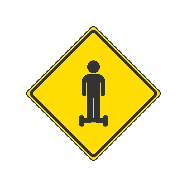 Señal Atención Transporte Personal Símbolo Precaución Moderno Simple Vector Icono — Vector de stock