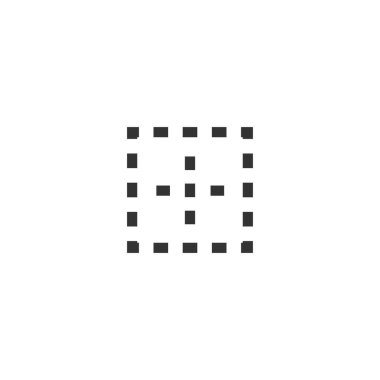 Grid sınır simgesi. Web sitesi tasarımı, mobil uygulama, ui için modern, basit, vektör simgesini göster. Vektör İllüstrasyonu