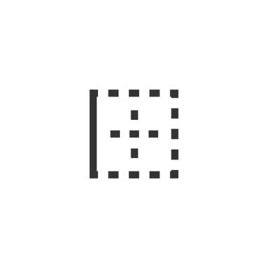Grid sınır simgesi. Web sitesi tasarımı, mobil uygulama, ui için modern, basit, vektör simgesini göster. Vektör İllüstrasyonu