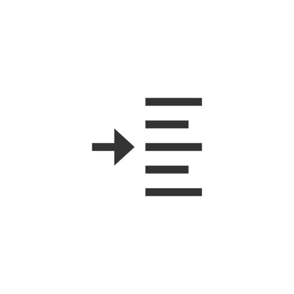 Icono Aumento Margen Derecho Símbolo Alineación Moderno Simple Vector Icono — Vector de stock
