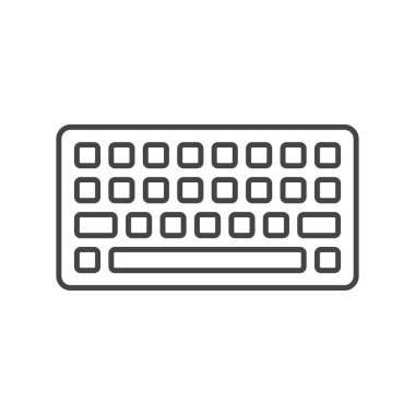 Klavye simgesi. İnternet sitesi tasarımı için kablosuz klavye sembolü modern, basit, vektör, simge, mobil uygulama, ui. Vektör İllüstrasyonu
