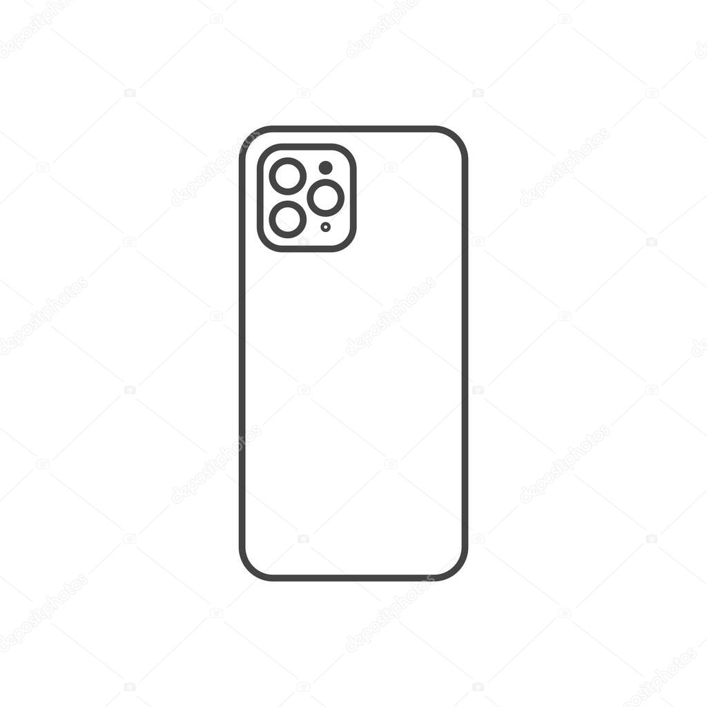 Back view smartphone icon. Smartphone symbol modern, simple, vector, icon for website design, mobile app, ui. Vector Illustration