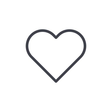 Çizgi kalp ikonu. Aşk sembolü modern, basit, vektör, web sitesi tasarımı için simge, mobil uygulama, ui. Vektör İllüstrasyonu