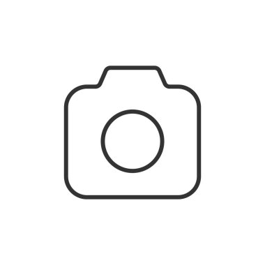 Beyaz arkaplanda dijital kamera simgesi izole edildi. Kamera sembolü modern, basit, vektör, web sitesi tasarımı için simge, mobil uygulama, ui. Vektör İllüstrasyonu