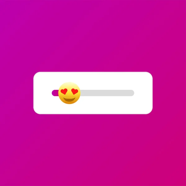 Corazón Ojos Medios Sociales Emoji Slider Ilustración Vectorial — Vector de stock